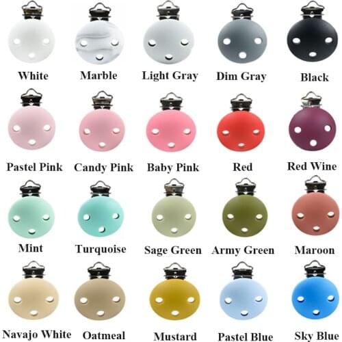 10 PCS 35 MM Round Shaped Pacifier Clip Silicone Bead Baby Teether Teething Accessories Clip Nipple Clasps Toy DIY Bead Tool
