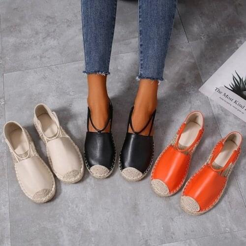 Ladaies Fashion Woven Flat Sandals Solid Color Women Shoes Roman Shoes Hemp Rope Woven Slippers Zapatos De Mujer Shoes Woman