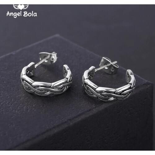 Totem Circle Stud Earrings Bohemia Ancient Silver color Big Buddha Earrings for Women Girl Boho Jewelry Gift Drop Shipping