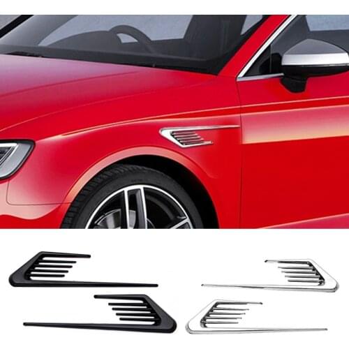 1 Pair Side Mesh Cover Simulation Shark Gills Decoration Stickers For Land Rover Lexus Honda Toyota Peugeot KIA Car Accessories
