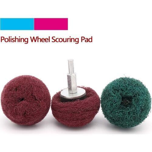 1pcs 6mm Shank Scouring Pad Grinding Head Nylon Fiber Polishing Buffing Wheel Electric Grinder Brushes Tools Dremel Accessorie