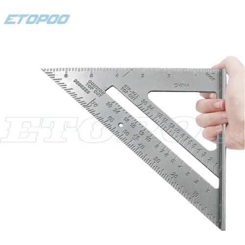 1Pcs 7"/180mm 45 Degrees Aluminum Alloy Square Angle Triangle Ruler Measuring Tool Woodworking Tools
