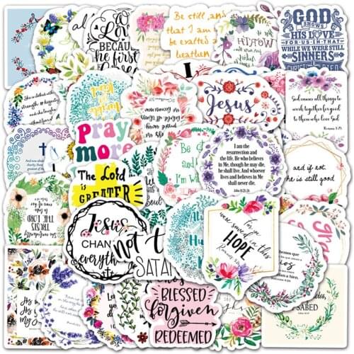 10/30/50PCS Christian English Personality Slogan Graffiti Stickers Luggage Notebook Refrigerator Decoration Stickers Wholesale