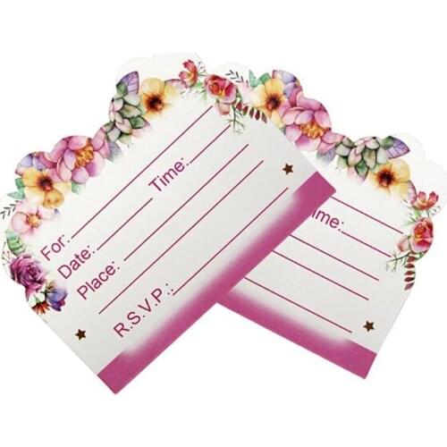 10 pcs/lot Cartoon Unicorn Theme Party Paper Invitation Card Kids Happy Birthday Party Supplies Decoration Favors