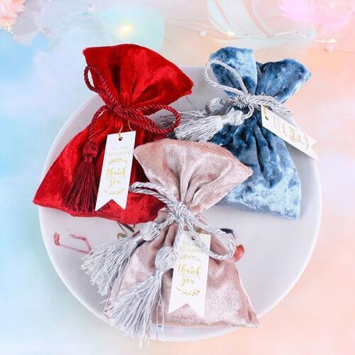 10pcs Christmas Velvet Drawstring Gift Bags Sacks Wedding Birthday Party Favors Drawstring Gift Bags Baby Shower Supplies