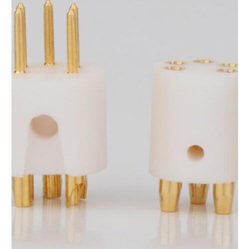 One piece Turnlabe 5pins DIN Gold plated Male&Female connector