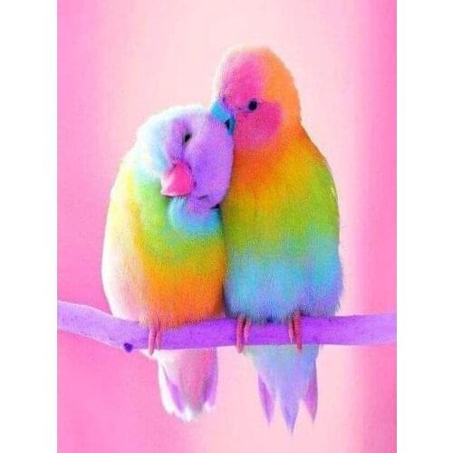 5D DIY Square Drill Diamond Painting Kit Cross Stitch Parrot 3D Diamond Art Embroidery Animal Colorful Diamond Mosaic Decor Gift