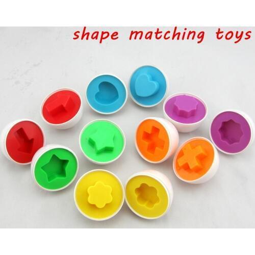 6pc/st Infant plastic puzzle baby smart eggs shape matching toys kids Early Learning educational game Non Toxic