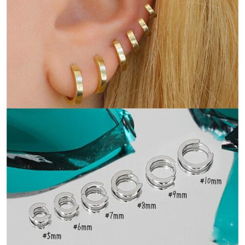 6 Styles Real 925 Sterling Silver Circle Hoop Earrings For Women Ear Accessories, Minimalist Woman Small Hoops Earings Jewelry