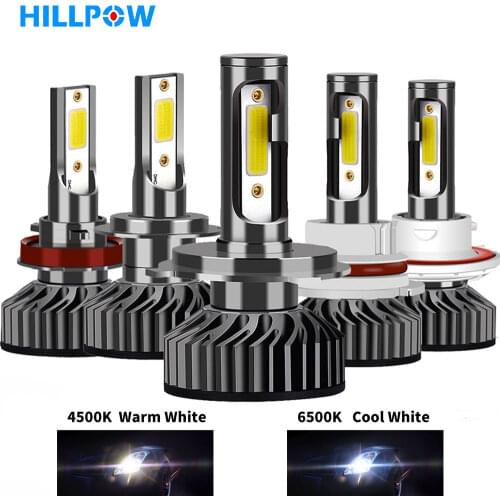 Hillpow Car Headlight H7 LED H4 LED H1 H11 H3 H13 H27 880 9006 9007 72W 6500K 12V Auto Headlamp COB Fog Light Bulb free shipping
