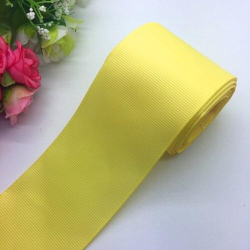 3yards/lot 2Inch 50mm Wide Yellow Grosgrain Ribbon Hair Bows Wedding DIY Crafts