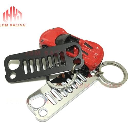Hot 1PCS Stainless Steel Grill Key Chain Keychain Metal Chrome Ring For Jeep Grill CJ JK TJ YJ XJ Car Styling Newest