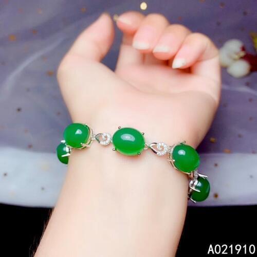 KJJEAXCMY boutique jewelry 925 sterling silver inlaid Natural Chalcedony fine female Bracelet support detection noble