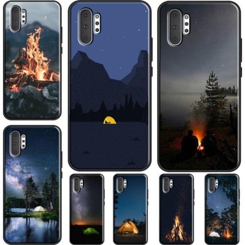 Night Camping Fire Case For Samsung Galaxy S21 Ultra Note 20 Note 10 Plus S8 S9 S10 Plus S10e S20 FE Cover