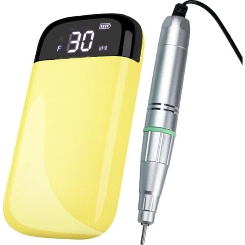 30000RPM Nail Drill Machine Portable Rechargeable Electric Manicure Drill For Nail E-File With Power Display Home Nail Salon