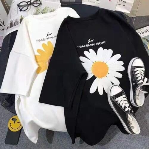Harajuku y2k Cute Anime Loose Casual Tees Clothing Ulzzang Floral Printing Summer Short Sleeved Oversized T Shirt Women Tops