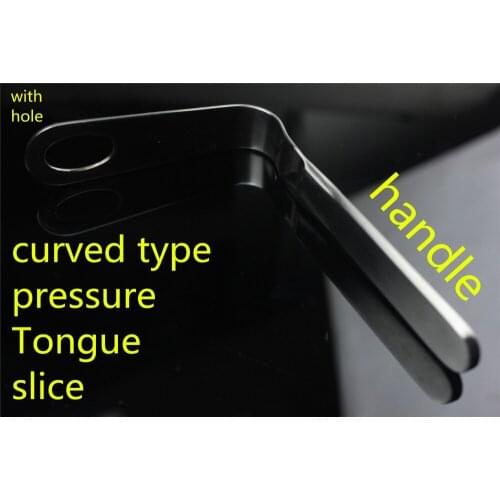 JZ medical instrument Press down Tongue Flaky oral cavity vocal cords check detector curved Angular shape throat Tongue plate