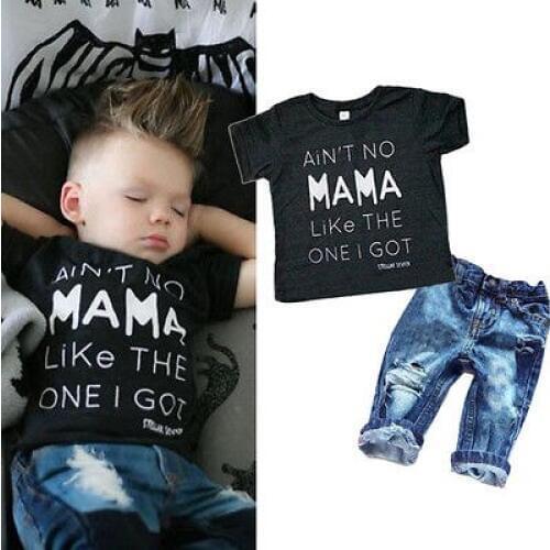 Newborn Infant Baby Kids Boys Clothing Sets Baby Boy Clothes T-shirt Top And Denim Long Pants Outfits Set Baby Clothing