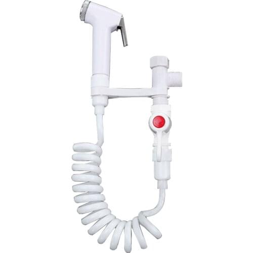 ABS Portable Bidet Sprayer Set Handheld Toilet Bidet Retractable Spring Hose Adapter Free Mounting Bracket Switch Cleaning Tool