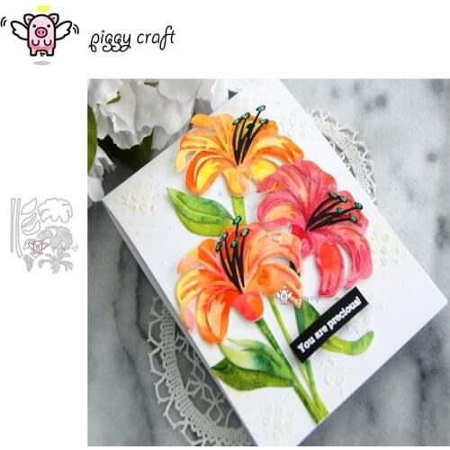 Piggy Craft metal cutting dies cut die mold Flower leaf decoration Scrapbook paper craft knife mould blade punch stencils dies