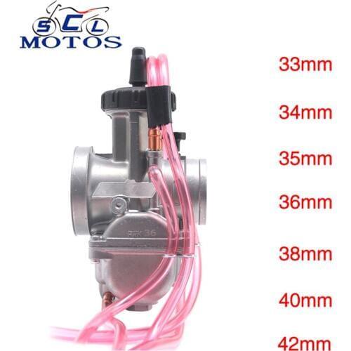 Sclmotos -33,34, 35,36,38,40,42mm KEIHIN PWK Motorcycle Carburetor Air Striker for 4T Engine Scooter ATV Dirt Bike Cafe Racer