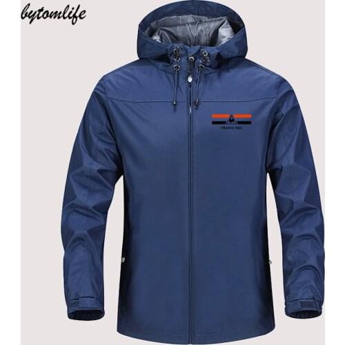 Rooster France 1882 Le Coq Winter Jacket Men Lightweight Hooded Zipper Waterproof Coat Windproof Outdoor Sportswear Asian Size