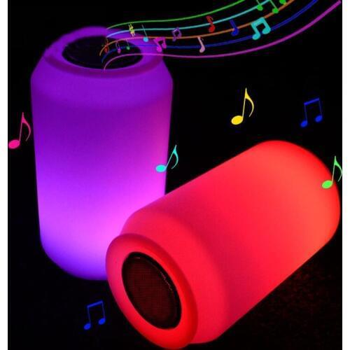 Outdoor waterproof decoration LED night lights usb rechargeable RGB bluetooth speaker table lamp with 24 Keys Remote Control