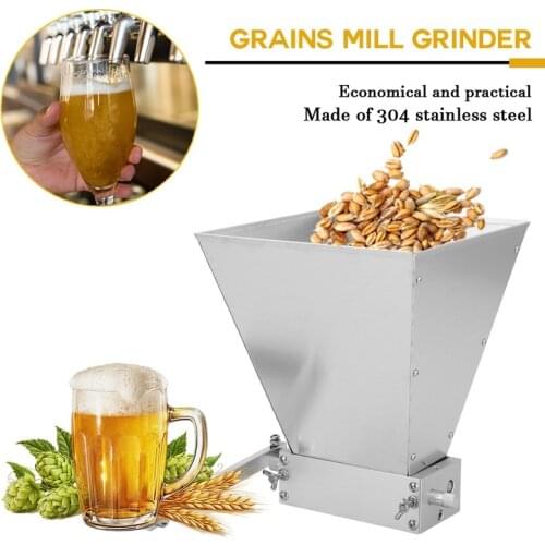 Newest Stainless 2-roller Barley Malt Mill Grain Grinder Crusher Household Manual Malt Grinders Brewed Beer Maker Equipment