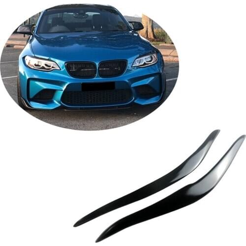 NEW-Glossy Black Headlights Eyebrow Eyelid Sticker For-BMW F87 M2 F22 F23 220I 228I M235I M Sport Coupe 2 Door 2014-2019