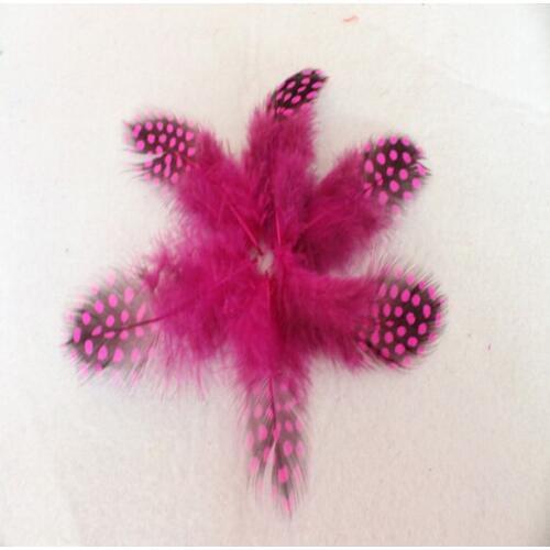 Wholesale 20pcs high quality beatiful natural guinea fowl feather 5-8cm / 2-3inch Decorative diy Mei red