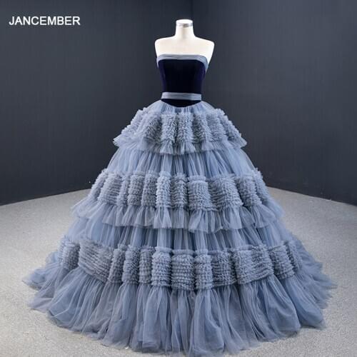 J67119 JANCEMBER Quinceanera Dresses Strapless Princess Lace Up Back Elegant Puffy Skirt Vestido De 15 Anos 16