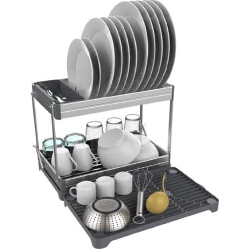 Primanova Candia Katlanabilir İki Katlı Alüminyum Bulaşıklık D14693