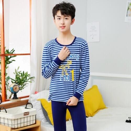 Boys Christmas Pajamas Set Childrens Sleepwear Clothing Boys Home Suit Pajamas Cartoon Pyjamas Kids Cotton Teenager Pijamas Set