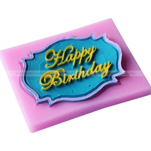Happy Birthday Letter silicone mold chocolate fondant cake decoration Tools cupcake mould