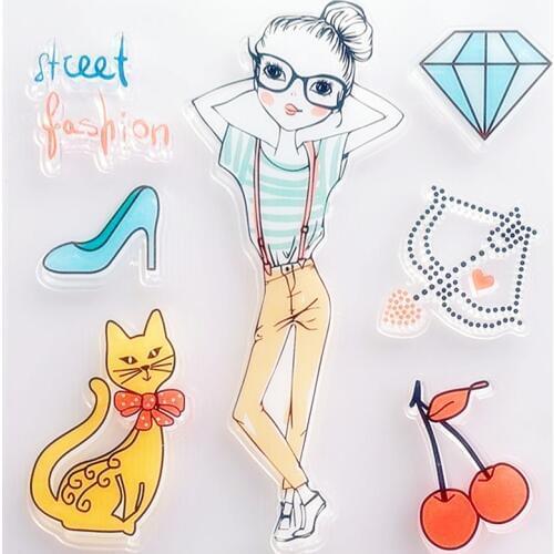 YLCS431 Girl Silicone Clear Stamps For Scrapbooking DIY Photo Album Cards Decoration Craft Transparent Stamp Clear Stamp New