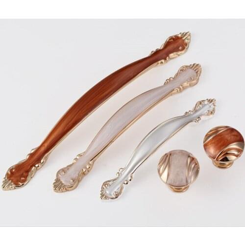 64mm Modern all-match furniture handle European white jade wardrobe door pull Red Amber drawer handle kitchen cabinet door knobs