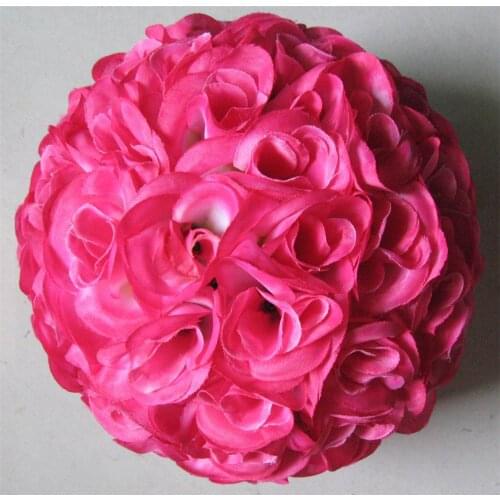 SPR Free shipping 15pcs/lot plastic inner wedding flower ball decoration 30cm baby-pink rose wedding decoration kissing ball