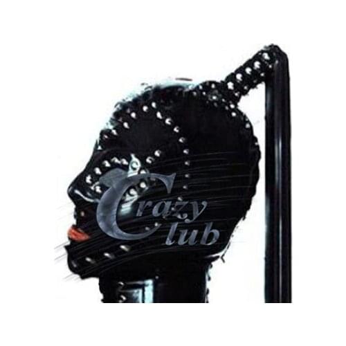 100% pure natural Latex Hood Mask Natural Latex Hood with Pigtail Custom-made Sexy Women Rubber Mask Free Shipping Fast Delivery