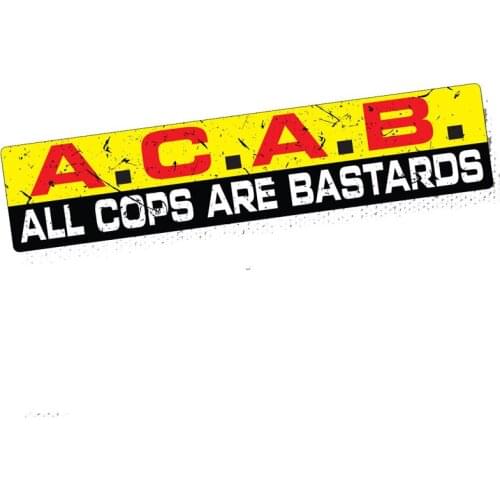 15cm X 3cm Creative A.C.A.B. Cops Redneck Racing Car Sticker Accessories Car Styling Cover Scratches Waterproof PVC