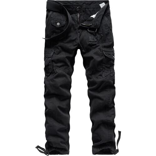 2020 New Mens Military Tactical Pants Multi-Pocket Washed Cargo Trousers Loose Mens Cotton Outdoor Casual Camouflage Pants
