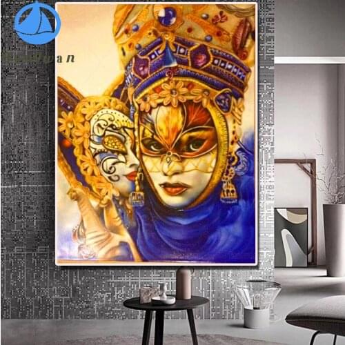 5D square round stones beauty mask girl full diamond embroidery crystal diamond painting mosaic diy pattern hobby needlework