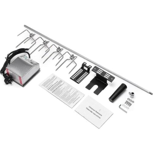 Automatic BBQ Grill Rotisserie Parts Electric BBQ Motor Spit Roaster Rod Meat Fork Outdoor Camping Cooking Tools 220-240V 82cm