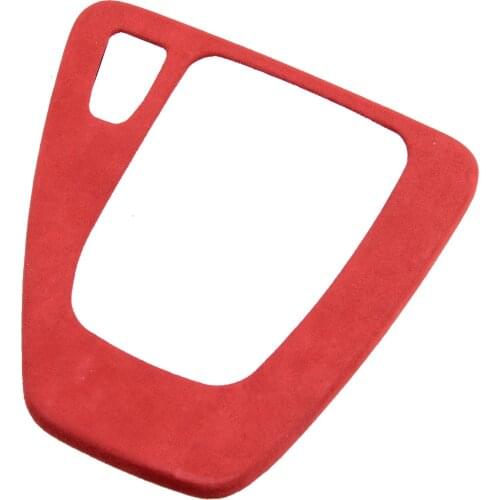 Car Alcantara Suede Gear Shift Panel Cover Trim Frame LHD Red Fit For BMW 3 Series E90 E92 E93 2005-2008 2009 2010 2011 2012