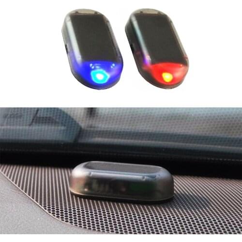 Car Fake Security Light Flash Warning Light Solar Power Alarm Lamp Wireless Warning Anti-Theft Caution Lamp LED Lights For Car