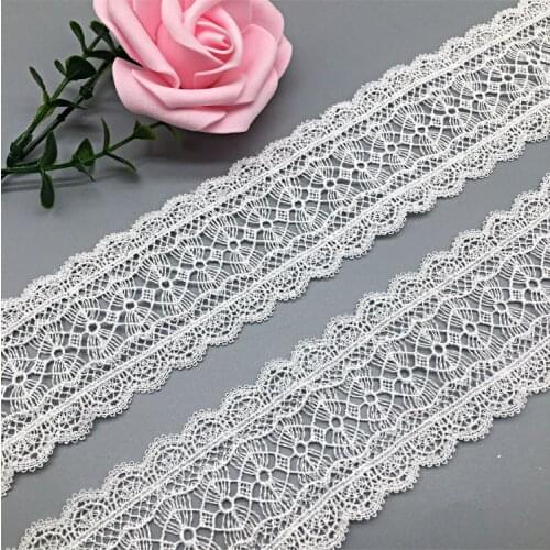 White Bilateral Wave Polyester Silk Water-soluble Embroidery Lace DIY Mesh Hollow Clothing Accessories
