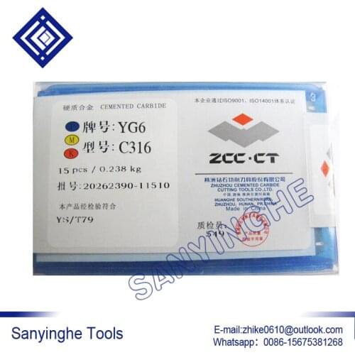 Free shipping high quality 15pcs/lots C316 YG6 / YG8 / YW1 / YW2 / YT5 / YT14 / YT15 carbide welding inserts brazed insert
