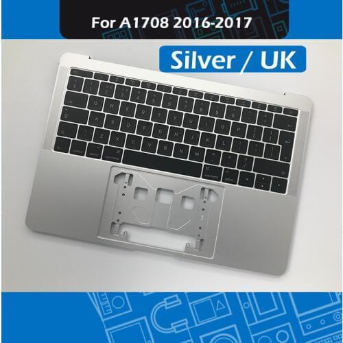 Silver A1708 Top Case UK Layout for MacBook Pro Retina 13" A1708 Palm rest Topcase with Keyboard Replacement MLL42 MPXQ2