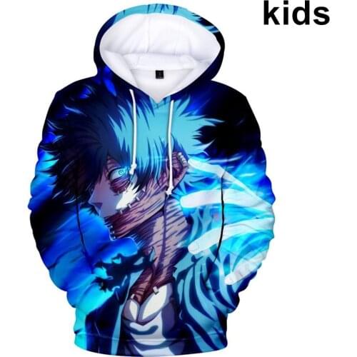 3 To 14 Years Kids Hoodies Anime Boku No My Hero Academia 3D Hoodie Sweatshirt Boys Girls Cosplay Jacket Coat Children Clothes