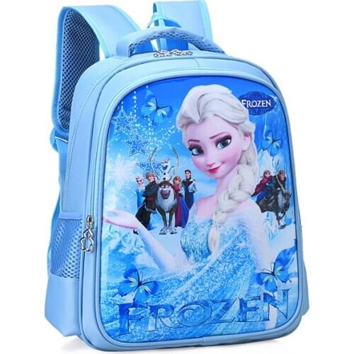 Disney Childrens Elsa Backpack Reduced Waterproof Schoolbags frozen Princess girls bookbags Cartoon Bag
