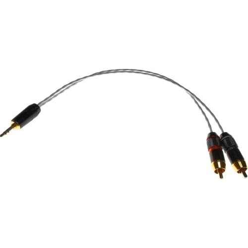 Hifi high-quality silver-plated wire single crystal copper audio signal cable 3.5MM Male TO Male 2 RCA connector plug